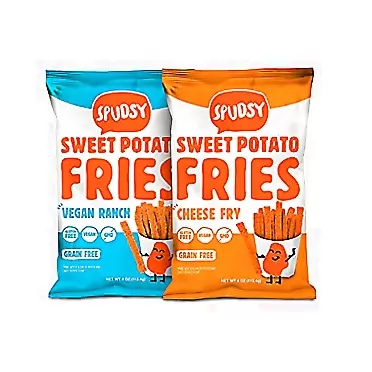 Spudsy Sweet Potato Fries | Vegan, Gluten Free Veggie Straws | Plant-Based, Allergen-free, Non-GMO, Kosher, Superfood Snack | 2 Pack, 4 oz Bags (Cheese Fry / Vegan Ranch Fry Variety)
