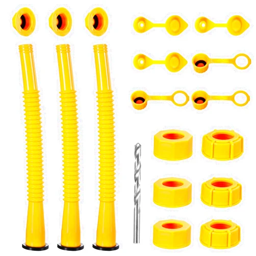 ZORYILUO Gas Can Spout Replacement. Gas Can Nozzle 3 Kit, Total Length is 11.2in for Easier use. gas can Mouth Size 1.75in-1.8in can be Used. The Tube Body is Formed in one Piece and Will not Crack
