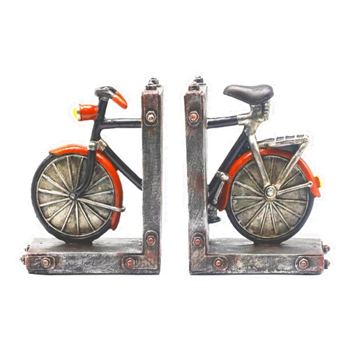 Maibiansm Vintage Bicycle Bookends,Book Ends for Shelves,Resin Antique Book Ends for Heavy Books,Book Holders for Shelves for Study Office Living Room