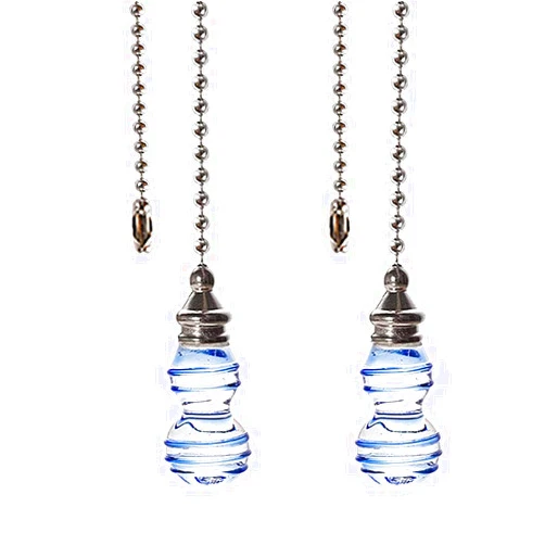 SUR-CIEL 2PCS Ceiling Fan Pull Chain, Ceiling Fan Pull Chain Extender, Pull Chains for Ceiling Fans and Lights, Light Pull Chain Extension with 21 Inches Ball Beaded Pull Chain