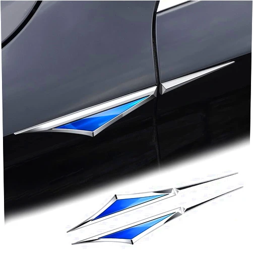 OTRTSUCC Car Side Emblem Badge, Metal Chrome Finish Car Body Side Decorative Decal Sticker Auto Car Accessories for All Car Models