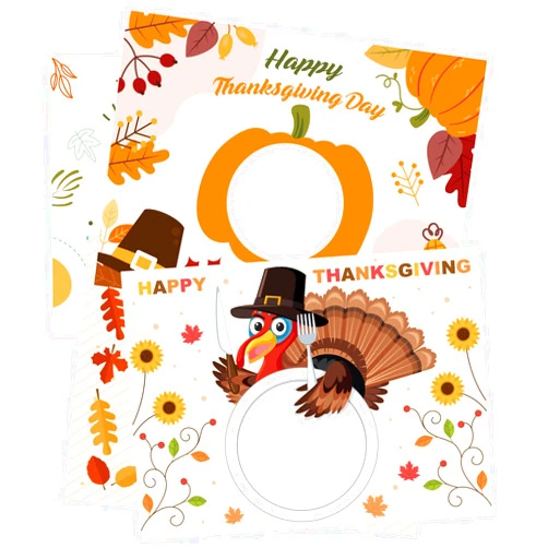 M1ntP1us Thanksgiving Day DIY Scratch-Off Cards–Fall Give Thanks Turkey Day Dinner Game Party Supplies Favors 40PCS
