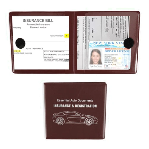 UYYE Car Registration and Insurance Card Documents Holder 2-Pack,Car Interior Accessories for Car,Truck,SUV and Other Vehicle, Case Wallet for Car Documents Organizer (Brown)