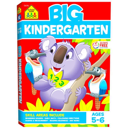 School Zone,Joan Hoffman,Ph.D. Barbara Bando Irvin,Barbara Gregorich,Ph.D. Shannon M. Mullally,Robin Boyer,Joe Kramer,Patrick Girouard School Zone Big Kindergarten Workbook: 320 Pages, Ages 5 to 6, Early Reading, Early Math, Writing, Numbers 0-20, Alphabet, Sight Words, Matching, Story Order, and More