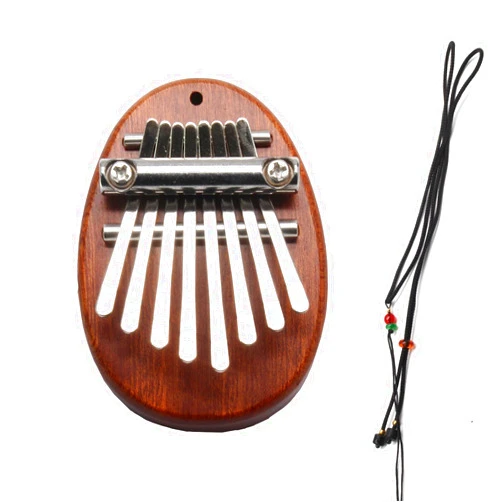 Uenhoy Mini Wood Kalimba Thumb Piano 8 Keys Finger Thumb Piano Musical Instruments, Portable Wooden Mbira Finger Piano for Piano Beginners, Oval