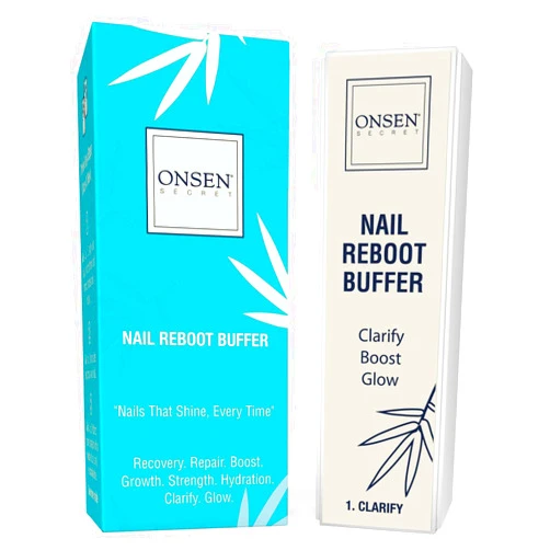 Onsen Secret Professional Nail Buffer Block | Made in USA | Ultimate Shine Nail Buffing Block with 3 Way Buffing Methods, Smooth & Shine After Nail File, Purse Size Manicure Tools for Nail Care - 1 Pack by Onsen