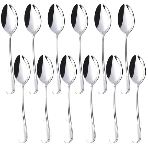 HANSGO Teaspoons Stainless Steel, Dinner Spoons Set 6.7 inches Dessert Spoons Use for Home, Kitchen or Restaurant 12 PCS