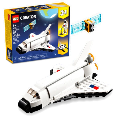 LEGO Creator 3 in 1 Space Shuttle Building Toy for Kids, Creative Gift Idea for Boys and Girls Ages 6 and Up, Build and Rebuild This Space Shuttle Toy into an Astronaut Figure or a Spaceship, 31134