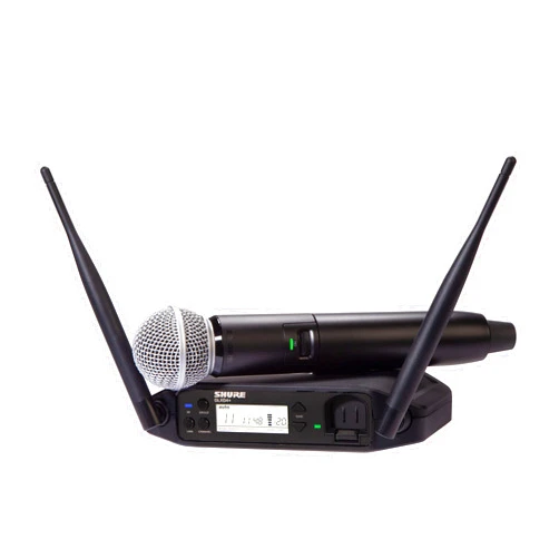 Shure GLXD24+/SM58 Dual Band Pro Digital Wireless Microphone System - 12-Hour Battery Life, 100 ft Range | SM58 Handheld Vocal Mic, Single Channel Receiver (GLXD24+/SM58-Z3)