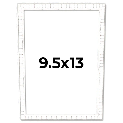 Poster Palooza 9.5x13 Frame White Distressed/Aged Solid Wood Picture Frame with UV Acrylic Plexiglass, Foam Board Backing & Hanging Hardware Included