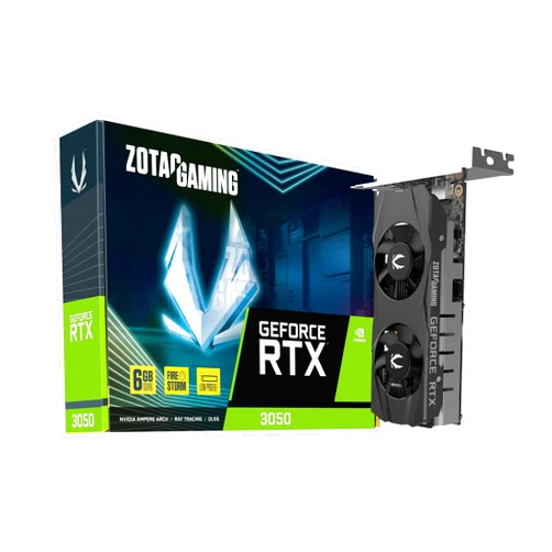 ZOTAC Gaming GeForce RTX 3050 6GB GDDR6 Low-Profile 96-bit 14 Gbps PCIE 4.0 Super Compact Gaming Graphics Card, ZT-A30510L-10L