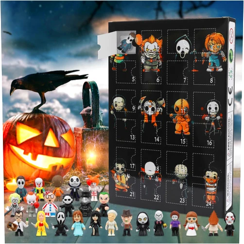 Janxyv Halloween Advent Calendar 2024,Nightmare Before Christmas,Halloween Countdown Calendar 2024 for Kids and Adults with 24 pcs Classic Halloween Doll Collectible Figures, Pre-Christmas Doll Nightmare