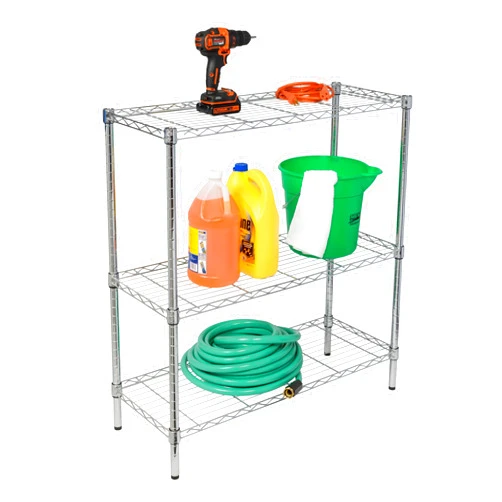 Honey-Can-Do 3-Tier Heavy-Duty Adjustable Shelf Storage Unit With 200-lb Capacity, Chrome SHF-09367 Steel Shelving, Heavy Duty Shelves, Shelving Unit,