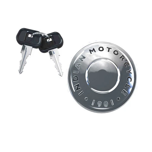 Indian Motorcycle Locking Gas Cap With Keys, Chrome, for Specific Chief, Super Chief, Sport Chief, Chieftain, Roadmaster, Springfield Models and More, for Security, Custom Style - 2884600-156