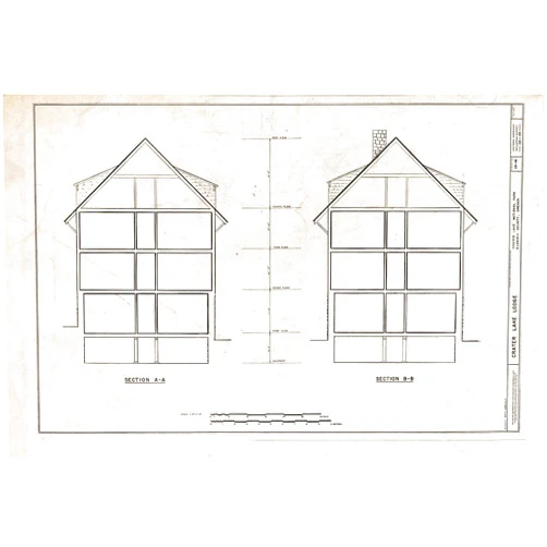 Historic Pictoric : Blueprint HABS ORE,18-CRALA,1- (Sheet 23 of 25) - Crater Lake Lodge, Off Route 62, Klamath Falls, Klamath County, OR 24in x 16in