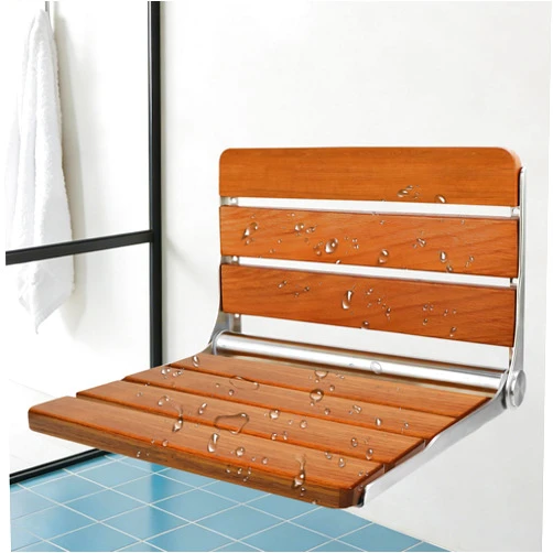 Flngr Foldable Shower Seat Wall Mounted, Folding Shower Bench for Small Shower Spaces, 400lbs Max Load for Inside Shower, 16