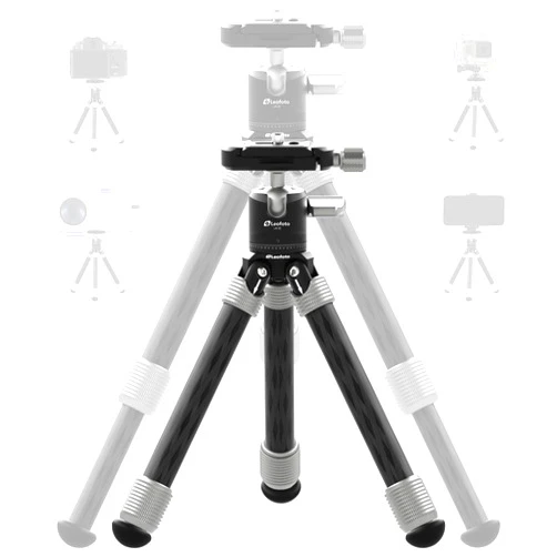 LEOFOTO Carbon Fiber Mini Table Tripod with 360° Ball Head for Camera, Lightweight Desktop Tripod with Panoramic Base, 1/4