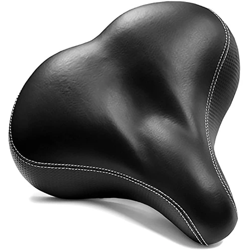 Bikeroo Extra Wide Replacement Saddle - Fits Indoor & Outdoor Bicycles - Steel Spring & Elastomer Suspension - Center Cutout - Memory Foam