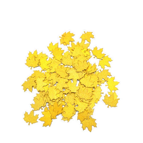 HNFCH 100Pcs Thanksgiving Confetti Glitter Confetti Maple Leaf Autumn Table Scatter Confetti for Halloween, Christmas, Wedding Throwing Confetti Table Decoration
