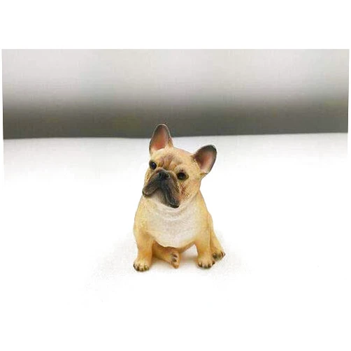 Youkejia Resin Mini French Bulldog Figurine Office Home Car Dashboard Ornament Decor Handicraft Animal Lover Gift (Brown)