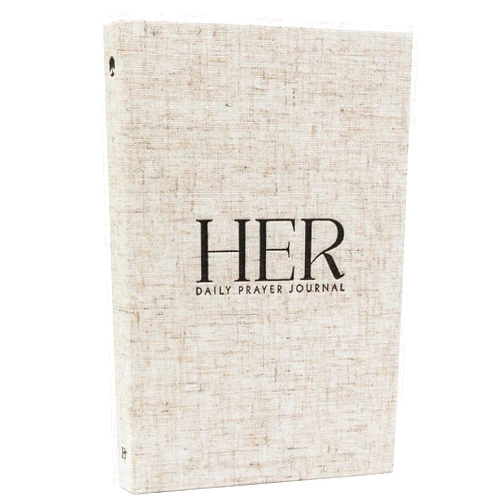 Heavenly Finds Her: Daily Prayer Journal for Women - Christian Daily and Weekly Guided Prayer Journal, Bible study, 6-months, A5, Luxury Linen with Black Debossing