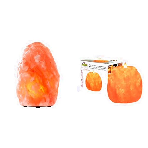 Himalayan Glow Natural Hand Crafted Naked Pink Salt Lamp,Night Light,Crystal Salt Lamp with Dimmer Switch | 3-5 LBS & Hand Carved Himalayan Salt Candle Holders, Home Decor Item Great as a Night Light