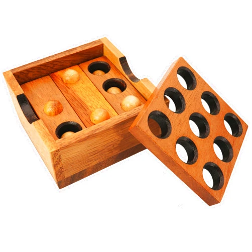 BSIRI Wooden Board Games Educational Sets Classic for Coffee Table or Home Decor and Living Room Decor Rustic Golf Game (Gopher Holes) Made by Wooden for Kids Brain Teaser Puzzle