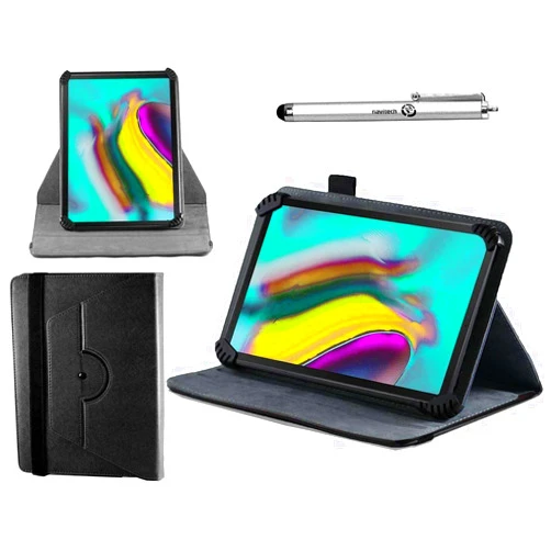 Navitech Black Case with 360 Rotational Stand & Stylus Compatible with Sxhlseller 10.1 Inch Tablet