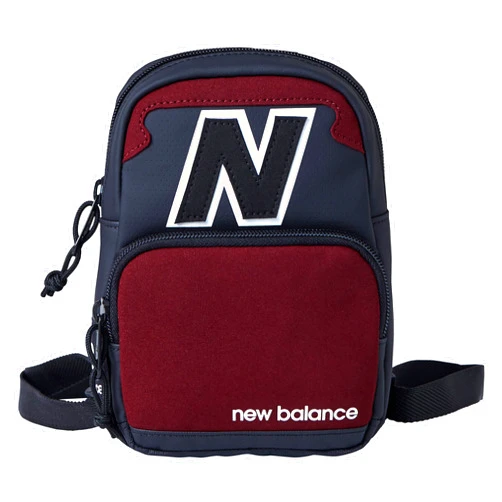 New Balance Mini Backpack, Legacy Micro Travel Bag for Men and Women, Black, Red, One Size