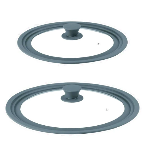 Komokeru Universal Lid for Pots, Pans, and Skillets - 2 Pack Silicone Replacement Pan Lid Fits 7