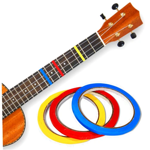 DIVSEA 3 Pieces Violin Tape Mini Color Violin Fingering Tape for Fretboard Note Positions (Red, Yellow, Blue)