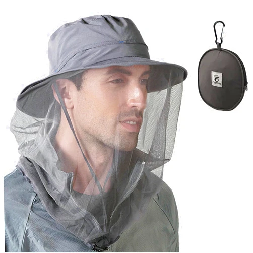 F Flammi Flammi Mosquito Net Hat Safari Hat UPF 50+ Sun Protection Boonie Hats for Men with Neck Flap Fishing Hiking Hat for Men/Women