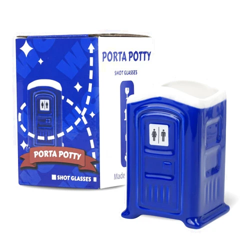 WodGod Ceramic Porta Potty Shot Glasses(1 PACK), White Elephant Gift for Adults, Gag Gifts Funny for Adults, Top Choice Secret Santa Gifts for Men, Friends and Coworker
