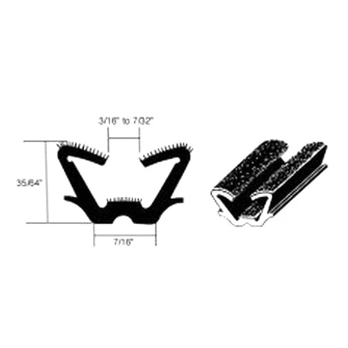 CR Laurence C.R. LAURENCE AS136972 CRL Flexible Flocked Rubber Glass Run Channel for 1965-1972 GM Mid-Size Cars