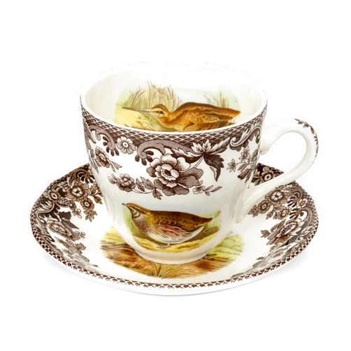 Spode Woodland Quail, Pheasant, Snipe and Rabbit Tea Cup and Saucer