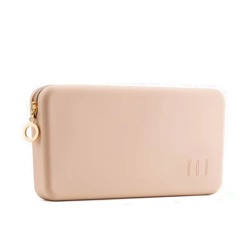 FVION Zipper Makeup Brushes Bag For Travel, Large Silicone Makeup Brush Holder, Make Up Brushes Pouch Case for Makeup Tools - Khaki