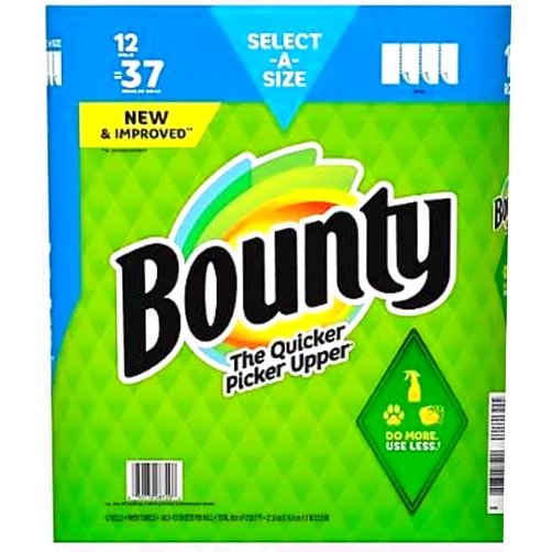 442LORIMAR Bounty Select-A-Size Paper Towels, Triple Plus Rolls, 12 ct./158 Sheets- THE BIGGEST BOUNTY PAPER TOWELS