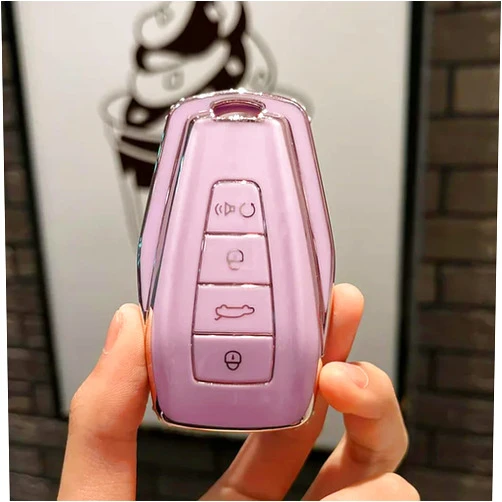 HEARSO Car Key Cover Case TPU Car Remote Key Case Cover Shell, for Geely Coolray X6 X7 EX7 Geometry C Emgrand GX7 Okavango NL3 SUV GT GC9 with Key Chain Key Ring