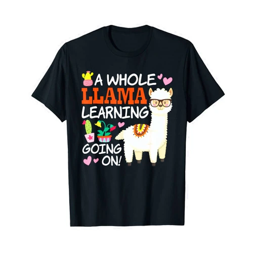 Llama School Co Llama Learning T Shirt Teachers Students Alpaca Lovers Gift T-Shirt
