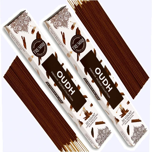 TRUMIRI Oud Incense Sticks - Agarwood - Total 40 Insence-Sticks - Dual Pack of 20 Insense - Inciensos - Inscents - Natural Non Toxic Ingredients - Incents - Incence - Inscense - Insents