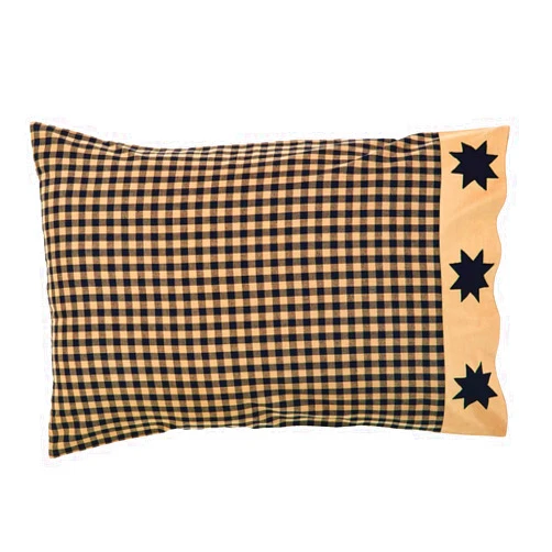 VHC Brands, Dakota Star, Cotton, 21x30, Standard Pillow Case, Set of 2, Black