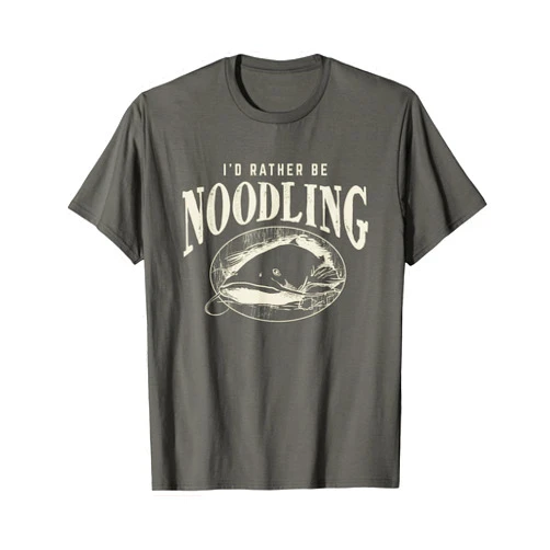 Ugly Pelican Brand : Fishing Catfish Noodling - Id Rather Be Noodling - Catfish Grabbing T-Shirt