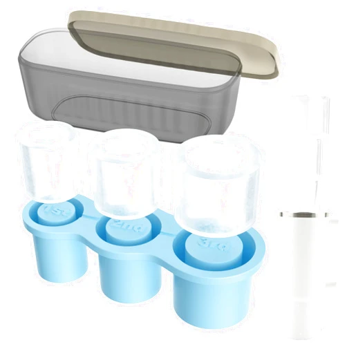 JIUCAIE for Stanley Cup Ice Cube Mold for Making 3 Hollow Cylinder Large Silicone Freezer Trays 40 Oz Tumbler Cup for Freezer,Ice Drink Maker,Juice,Chilling Whiskey,Cocktail,Coffee