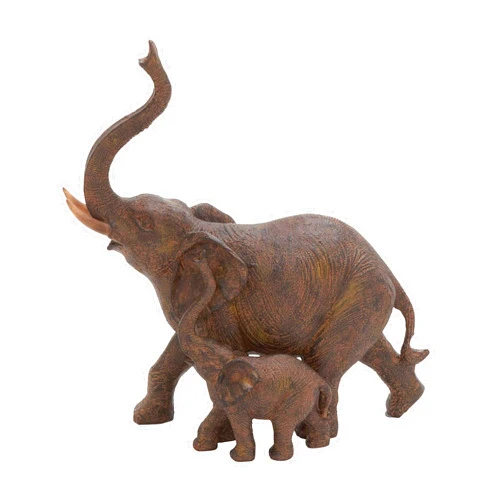 Deco 79 Polystone Elephant Decorative Sculpture Home Decor Statue, Accent Figurine 11