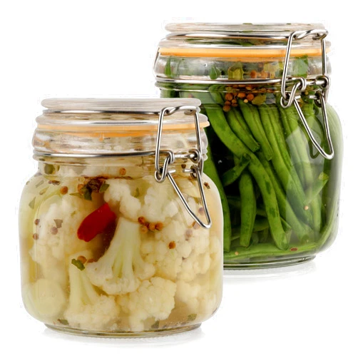 Galashield Glass Jars with Lids 24 oz Food Storage Jars with Airtight Lids Leak Proof Glass Canisters Kitchen Jars [Set of 2]