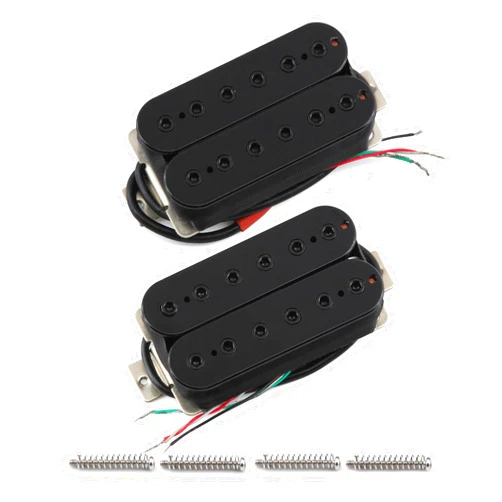 FLEOR Neck+Bridge Pickup Set Ceramic Double Coil Humbucker Pickups for Electric Guitar Pickup Replacement-Black