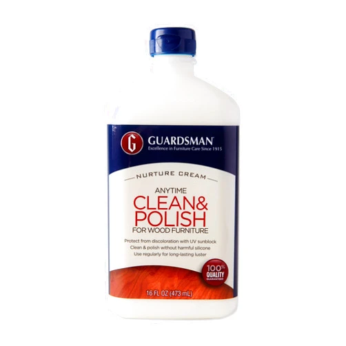 Guardsman Clean & Polish For Wood Furniture - Cream Polish 16.9 oz - Silicone Free, UV Protection - 461500