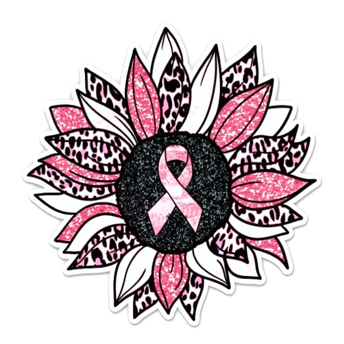 Sticker Mine Breast Cancer Ribbon Flower Sticker - 5