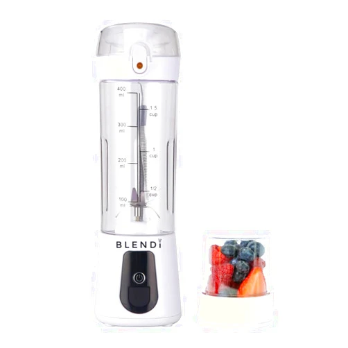 Blendi PRO Portable Rechargeable Blender - Perfect for Fruits, Protein Powder, Margaritas, Ice etc - 6 Stainless Steel Blades, 532 ml or 18 oz capacity - Blend with it Anywhere! (18 oz, White)