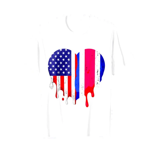 Costa Rican American Flag Roots USA Citizen Costa Rican American Patriot Grown Country Melting Heart T-Shirt